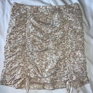 Floral Ruched Mini Skirt
